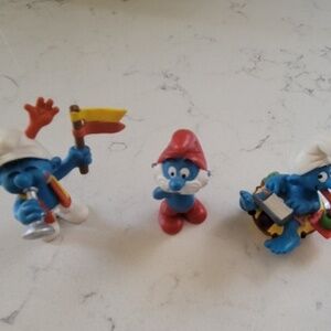 Set of Three (3) Vintage Smurf Figurines